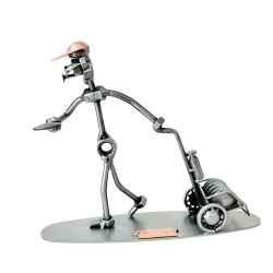 Metalfigur - Discgolf Spiller Med Vogn