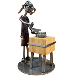 Metalfigur - Kvindelig Butiksslagter 