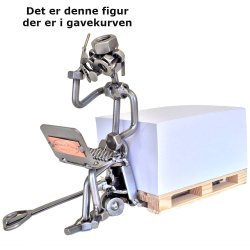 Gavekurv med metalfigur - Lager og logistik - Speditr - Vin og hygge