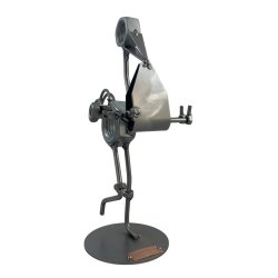 Metalfigur - Stork med baby