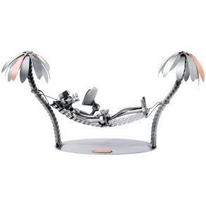 Metallfigur - Reseledare - Man i hngmatta