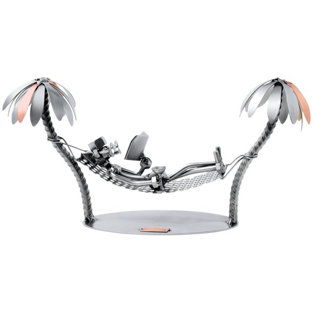 Metalfigur - Rejseleder - Mand i hngekje