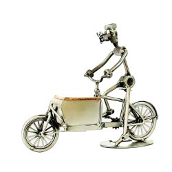 Metalfigur - Mand P Ladcykel