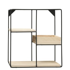 Metal reol med tr hylder