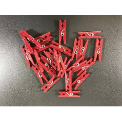 Mini klemmer - Rd - Pose med 24 stk. 