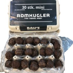 Mini romkugler fra N�rre Aaby � 30 stk.