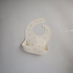 Mushie - Silikone Hagesmk Med Opsamler - Creme Hvid Med Kroner