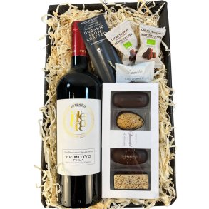 �kologisk gavekurv - Vin og chokolade