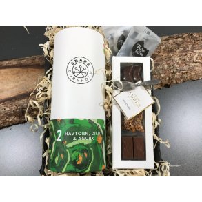 kologisk gavekurv - Snaps og chokolade