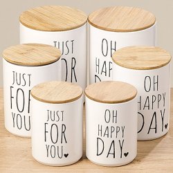 Opbevarings krukker  Oh Happy Day  St med 3 stk.