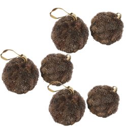 Oph�ng � Kugler med kogler � S�t med 6 stk. � � 10 cm