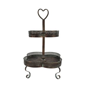 Opsats - Metalopsats i 2 etager - Antikt brun