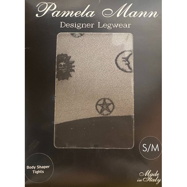 Pamela Mann - Strmpebukser overknee - Sort med sol, mne, stjerne  