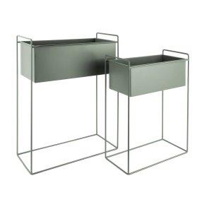 Plantekasser - St med 2 plantekasser i metal