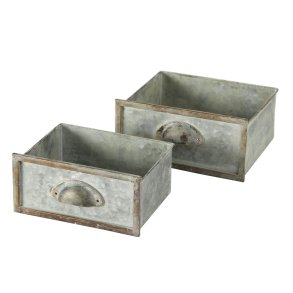 Planteskuffer i zink - St med 2 stk.