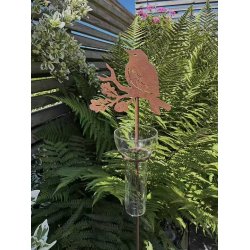 Regnm�ler � Fugle p� gren i cortenst�l