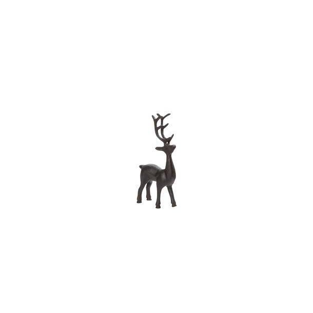 Rensdyr figur - Rensdyr i sort metal - H 29,5 cm