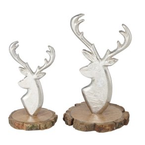 Figur - Rdyr i aluminium p tr skive - St 2 stk. 