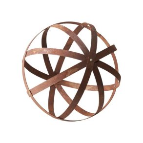 Rust dekorationskugle i cortenstl -  40 cm 