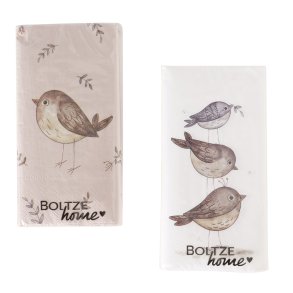 Servietter med fuglemotiver -  St med 2 pakker servietter