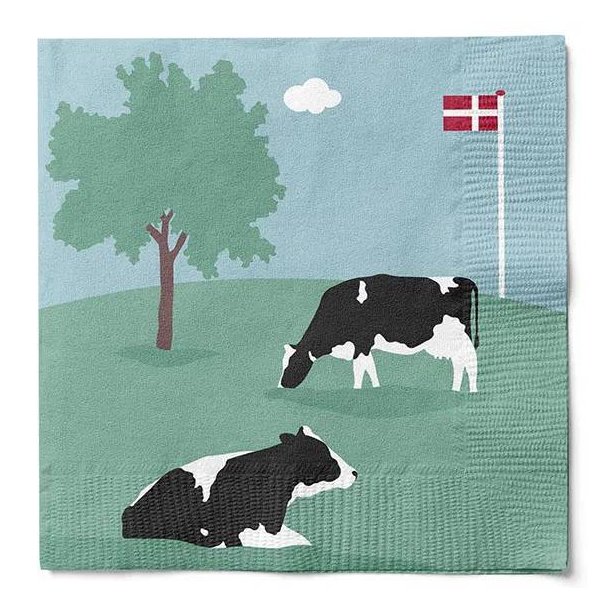 Servietter med malkeker - Servietter 33x33 cm
