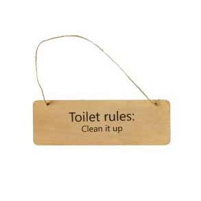 Skilt - Toilet rules, Clean it up