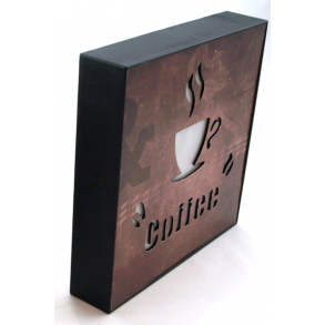 Skilt med ledlys - Coffee