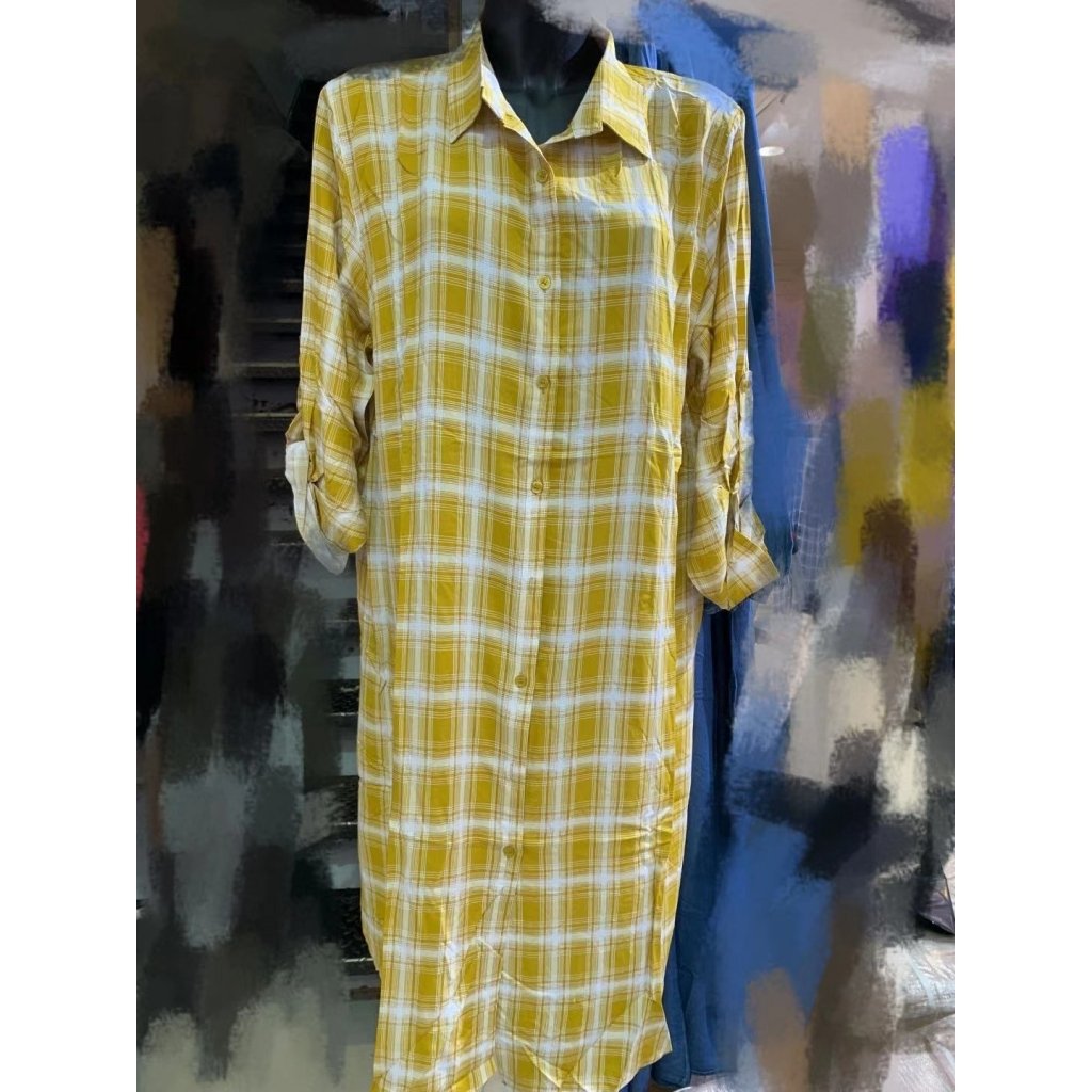 Skjorte Kjole - - - Gul - DEFINE & DRYS - Design Handelshuset