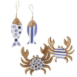 Sommerhus hygge � Fisk og krabber � H�ndlavet maritim pynt