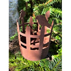 Stage med fugle - Cortenst�l lygte