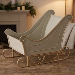 Stor kane i beige og guld lakeret jern H65 cm