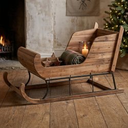 H�ndlavet julekane i genbrugstr� H73 x B60 cm