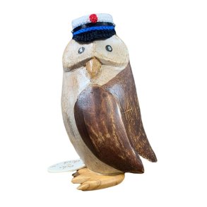 Dcuk - Tr Ugle 14cm - Mrkebl Studenterhue - Kigger Til Hjre