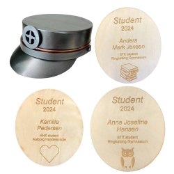 Metal studenterhue med gravering