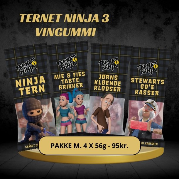 Wally And Whiz Vingummi - Ternet Ninja 3 - 4x56g