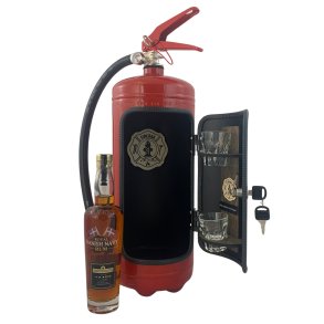 The Jerrycan Firebar - Dekorativ Brandslukker Minibar med A.H. Riise Rum