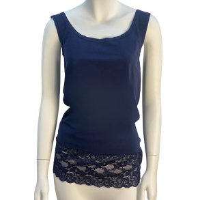 Tim og Simonsen - Top med blondekant - Navy 