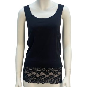 Tim og Simonsen - Top med blondekant - Sort