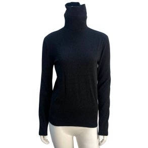 Tim og Simonsen - Bluse i cashmere med rullekrave - Sort