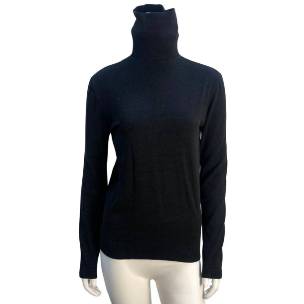 Tim og Simonsen - Bluse i cashmere med rullekrave - Sort