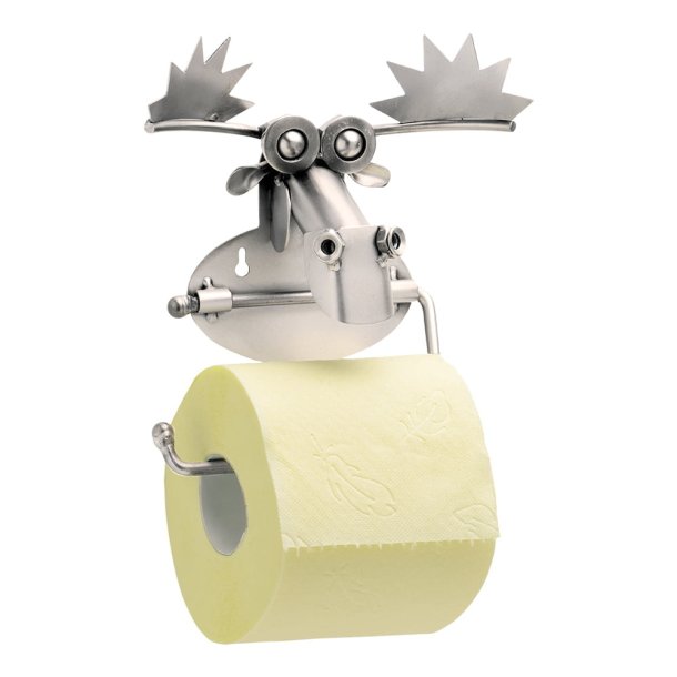 Metalfigur - Toiletpapir holder med elg