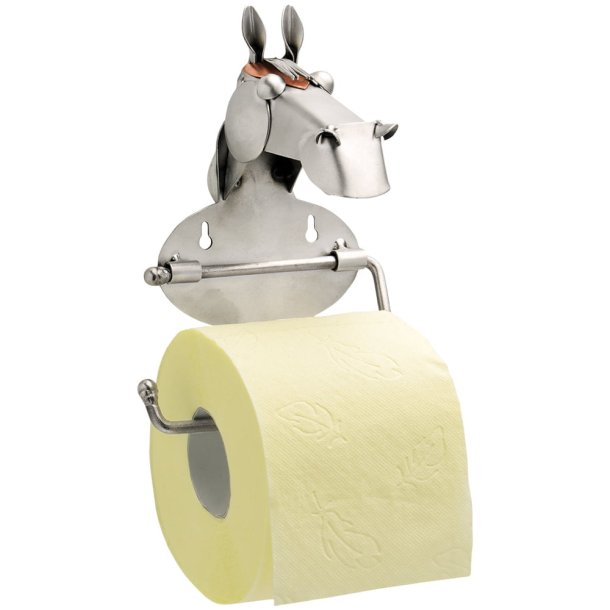 Metalfigur - Toiletpapir holder med hest