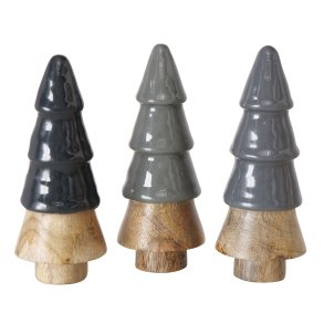 Trer med glaseret top - St med 3 stk.