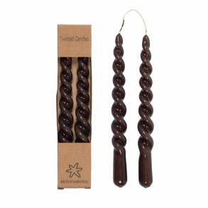 Twistet lak stearinlys - Lak stage lys - Brun