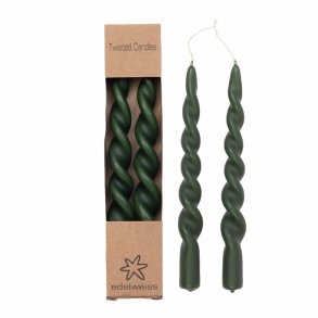 Twistet stearinlys - Stage lys - Skov grn