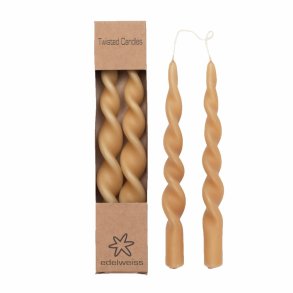 Twistet stearinlys - Stage lys - Amber guld