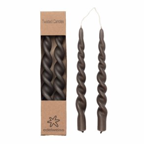 Twistet stearinlys - Stage lys - Mrke gr