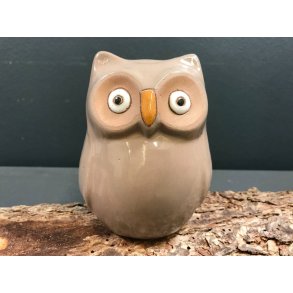 Ugle - Keramik ugle - H 12 cm