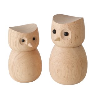 Ugler - Ugler i tr - St med 2 stk. 