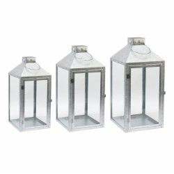 Zink lanterner - St med 3 stk. 